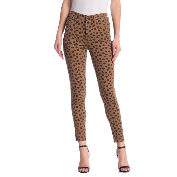 Madewell Women's Size 24 Leopard Dot 10" High Rise Skinny Jeans K1881 - Picture 2 of 9